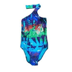 Lenny Niemeyer LIKE NEW one piece high neck tropical print swim suit size S